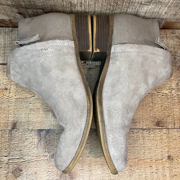 TOMS Deia Leather Ankle Boot Tan Suede Booties Size 11 - Picture 4 of 12